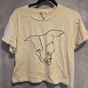 Aqua Cream Line Art T-Shirt